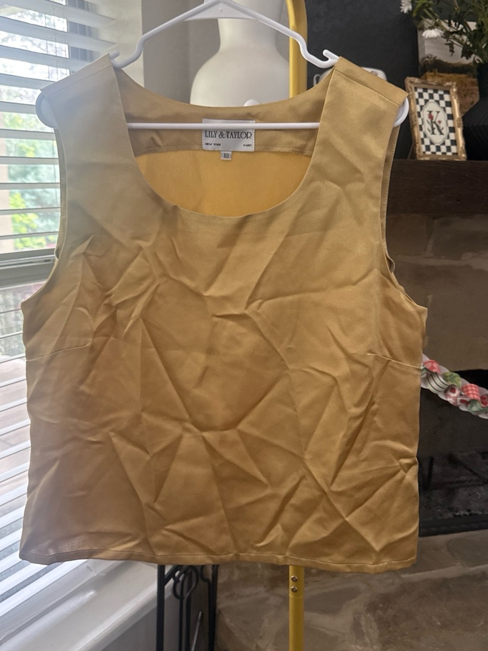 Lily & Taylor Gold Satin Sleeveless Camisole